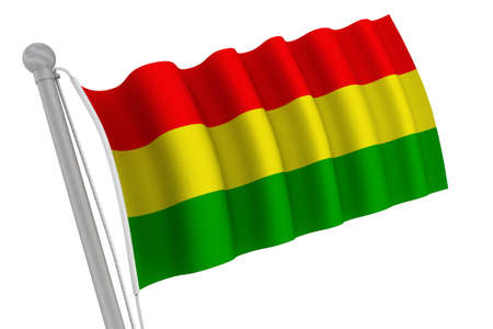 Bolivia Flag On Pole waving in the windの写真素材