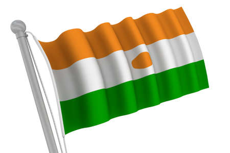 Niger flag on pole waving in the windの写真素材