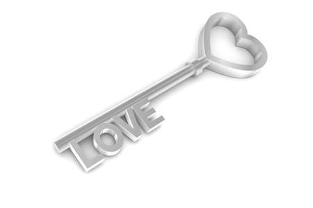 Love key  illustration isolated on white backgroundの写真素材