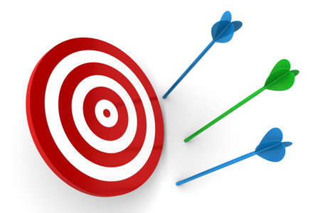 Arrows Off Target isolated on white backgroundの写真素材