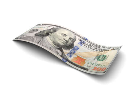 Hundred Dollar Bill isolated on white background