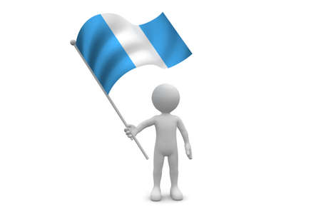 Guatemala Flag waving isolated on white backgroundの写真素材