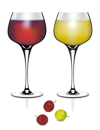 Red and White Wine vectorのイラスト素材