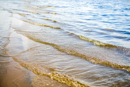 Sandbank, the wave rolls to the shore
