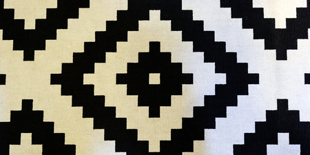 Traditional Uzbek pattern on woven linen carpet, background
