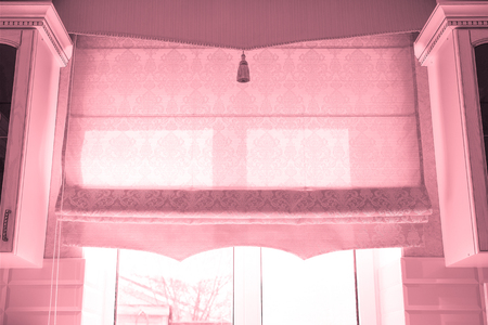 curtains on the kitchen window. interior designの写真素材