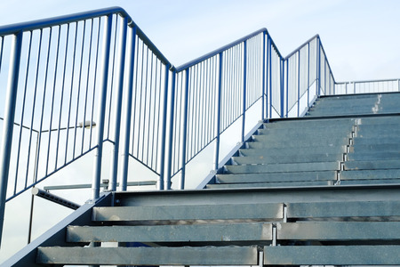 fire metal ladder. grooved steps notch anti-skid.
