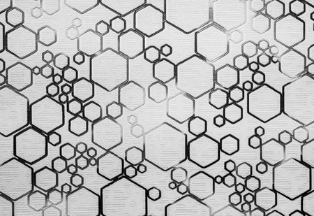 Abstract white geometric hexagonal background. Grunge surface, 3d renderingの写真素材