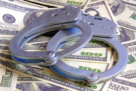 Crime and punishment. Power and bribery. Criminal ransom. Criminal earnings. Business concept. The concept of wealthの写真素材