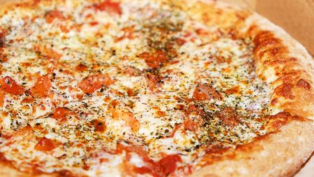 Traditional Italian cuisine. Refinement. Fresh red pepper. The view from the top. Wooden table.の写真素材