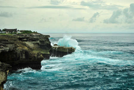 Waves breaking on the rocks (Lembongan island, Indonesia)