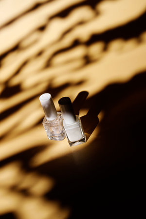 protective nail polish and shine in the summertime sand backgroundの写真素材