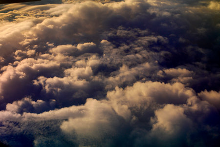 clouds, sunset, as, seen, from, aboveの写真素材