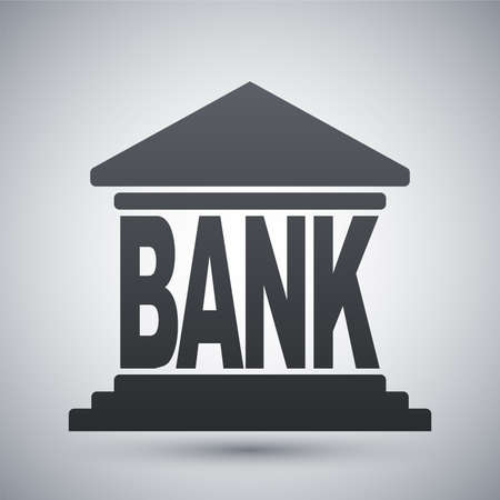 Bank building icon, vectorのイラスト素材