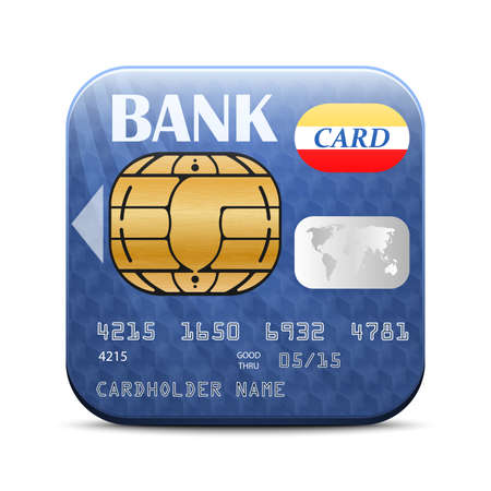Credit Card App Icon on white background. Vector Illustrationのイラスト素材