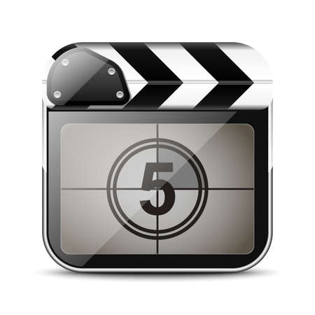 Clap board icon with countdownのイラスト素材