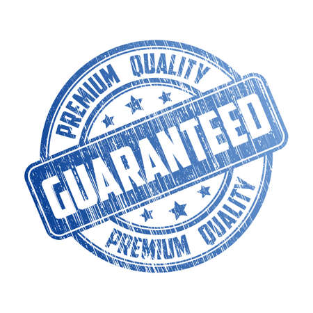 Premium quality guaranteed rubber stamp isolated on white backgroundのイラスト素材