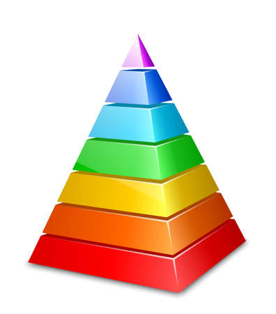 Color layered pyramid. Vector illustrationのイラスト素材