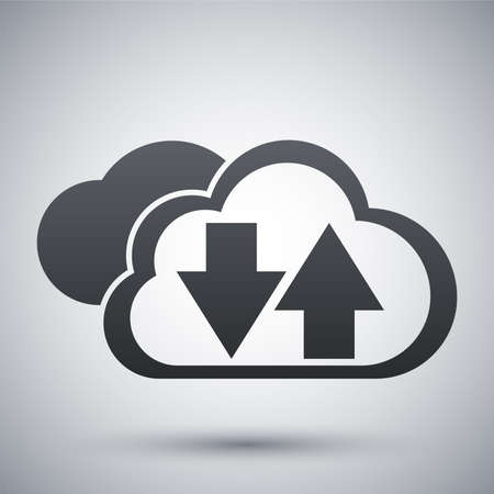 Vector cloud computing download and upload iconのイラスト素材