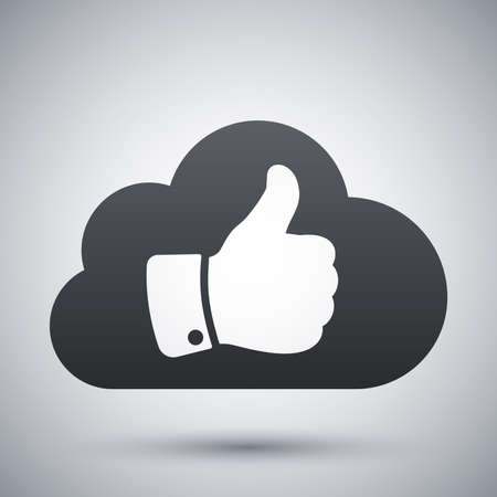 Vector cloud with thumb up iconのイラスト素材
