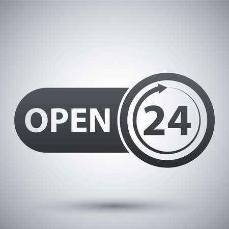 Vector open 24 hours iconのイラスト素材