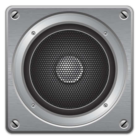 Audio speaker on metal plate, vectorのイラスト素材
