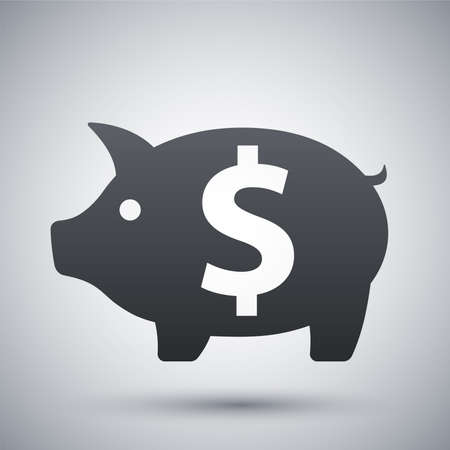 Vector piggy bank with dollar signのイラスト素材