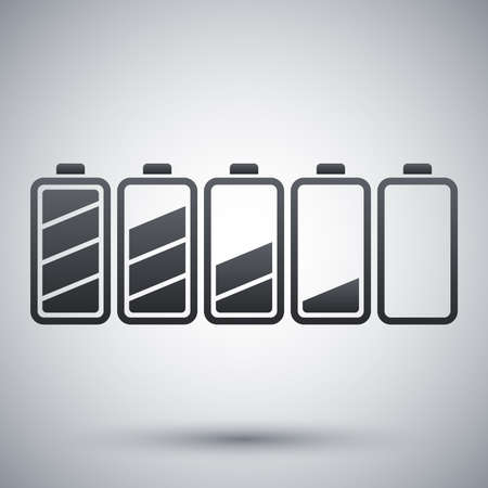 Battery icons set, stock vectorのイラスト素材
