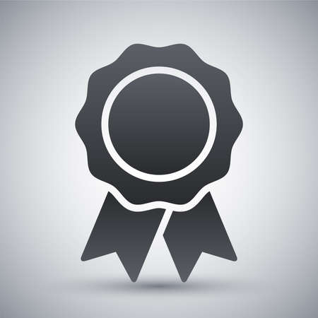 Vector badge with ribbons iconのイラスト素材