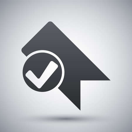 Vector bookmark icon with check mark glyphのイラスト素材