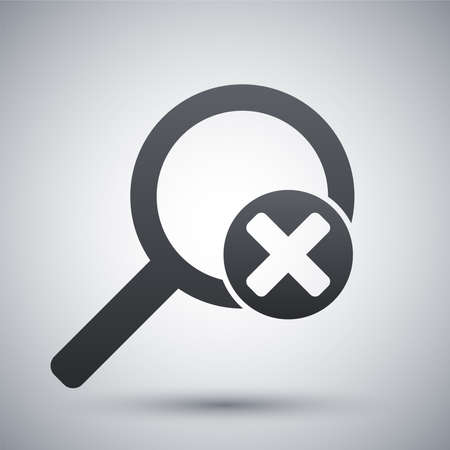 Vector magnifier icon with delete signのイラスト素材