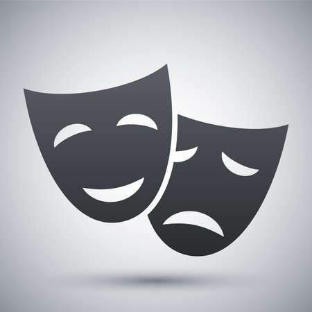 Vector theatrical masks iconのイラスト素材