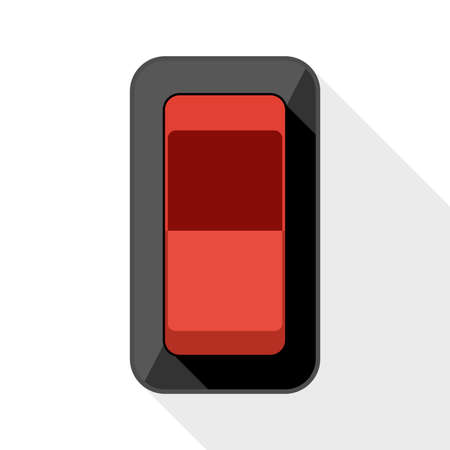 Power switch flat icon with long shadow on white backgroundのイラスト素材