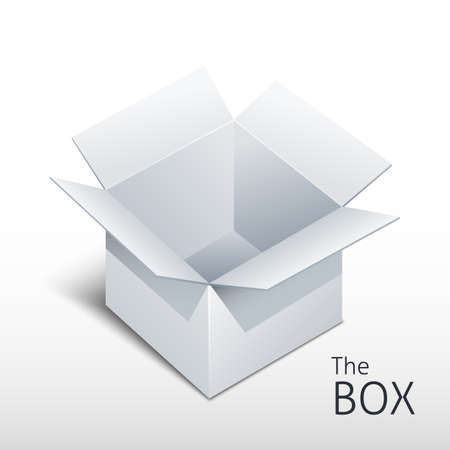 Opened gray box icon with shadow, vectorのイラスト素材