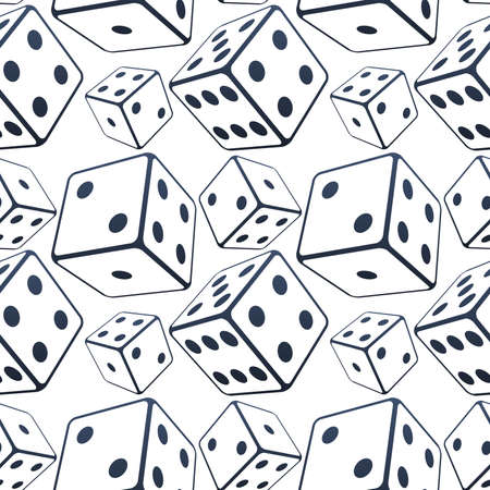 Vector seamless dices backgroundのイラスト素材