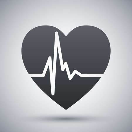 Vector heart cardiogram iconのイラスト素材