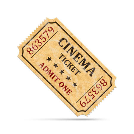 Retro cinema ticket on white backgroundのイラスト素材