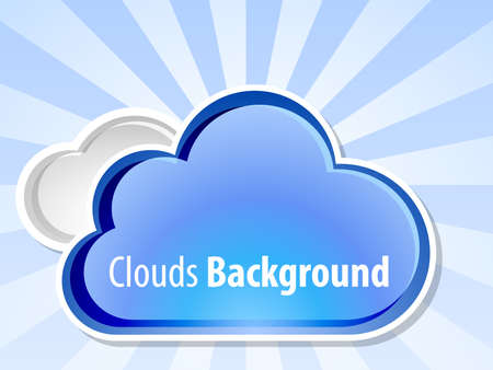 Clouds background with sunshine, vector illustrationのイラスト素材