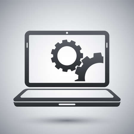 Vector laptop settings iconのイラスト素材