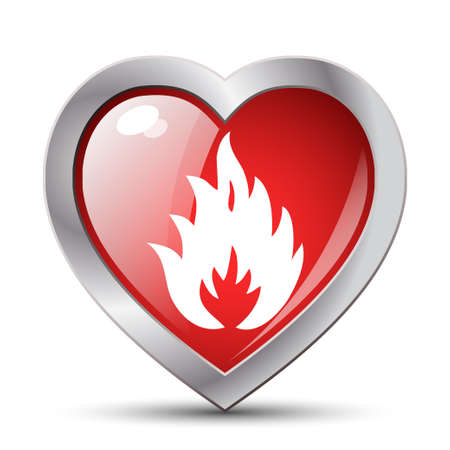 Fire in the heart. Vector illustrationのイラスト素材