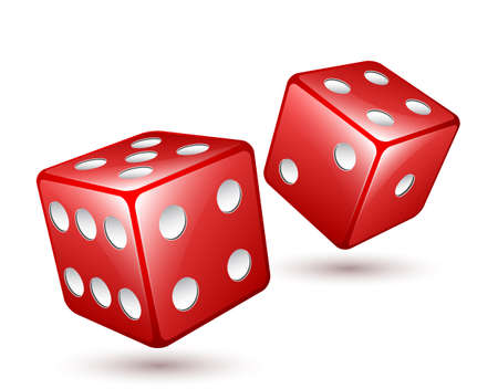 Two red dices vector illustrationのイラスト素材