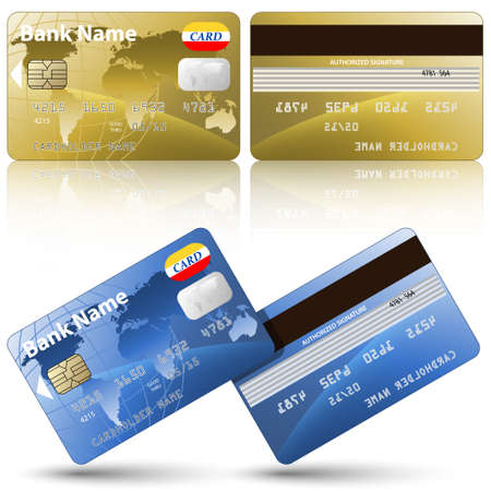 Vector credit cards, front and back viewのイラスト素材