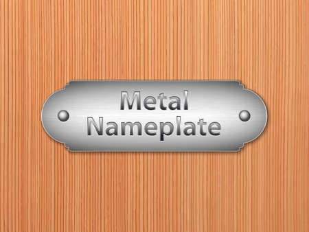 Vector metal nameplate on the wooden doorのイラスト素材