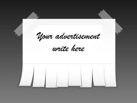 Blank advertisement with cut slips. Vector illustrationのイラスト素材