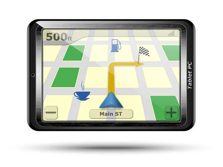 Tablet PC with GPS in original design. Vectorのイラスト素材