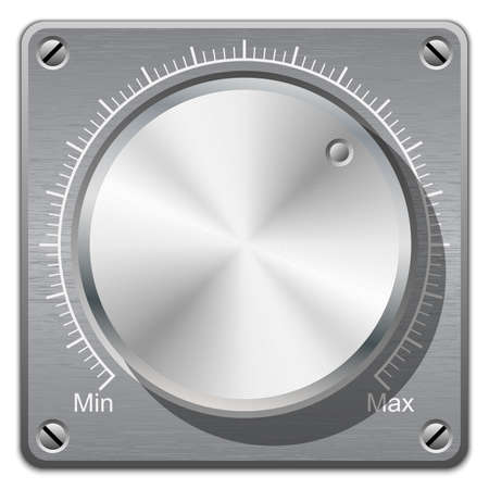 Volume knob with calibration on metal plate, vectorのイラスト素材