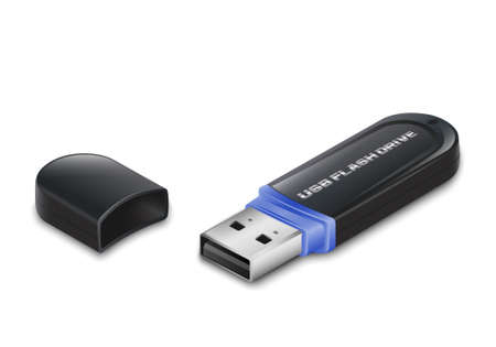 Realistic USB flash drive. Vector illustration
