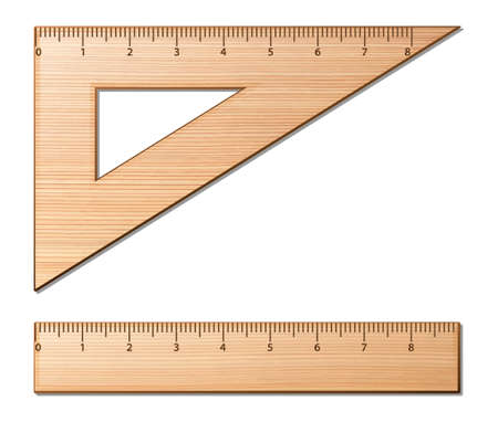 Wooden rulers on the white background. Vectorのイラスト素材