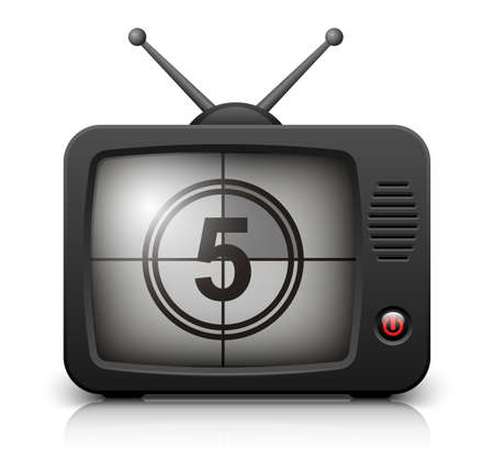 Countdown on the Retro TV screen. Vector illustrationのイラスト素材