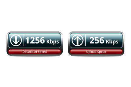 Download and upload speed test icon, vector illustration